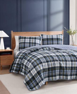 Bleecker Plaid Cotton Reversible 3-Pc. Quilt Set, Full/Queen