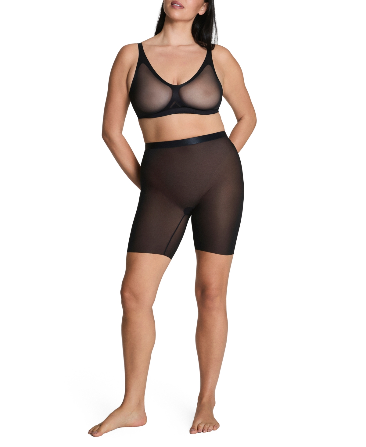 Spanx Mid Thigh Shorts In Black