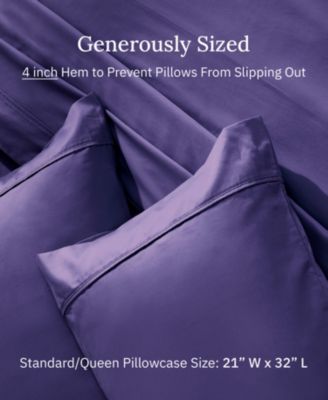 Pillowcase Set - 400 Thread Count, 100% Cotton Sateen, Set of 2 Pillow Covers, Breathable, Cooling, Soft for Quality Sleep