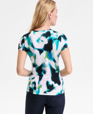 Women’s Printed Crewneck Short-Sleeve T-Shirt, Macy's Exclusive 