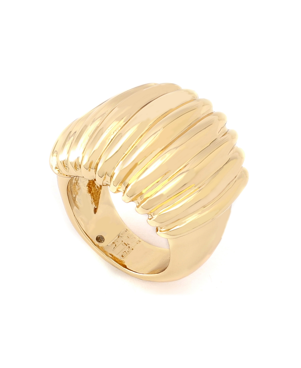 Robert Lee Morris Soho Gold Ribbed Tube Band Ring In Gold