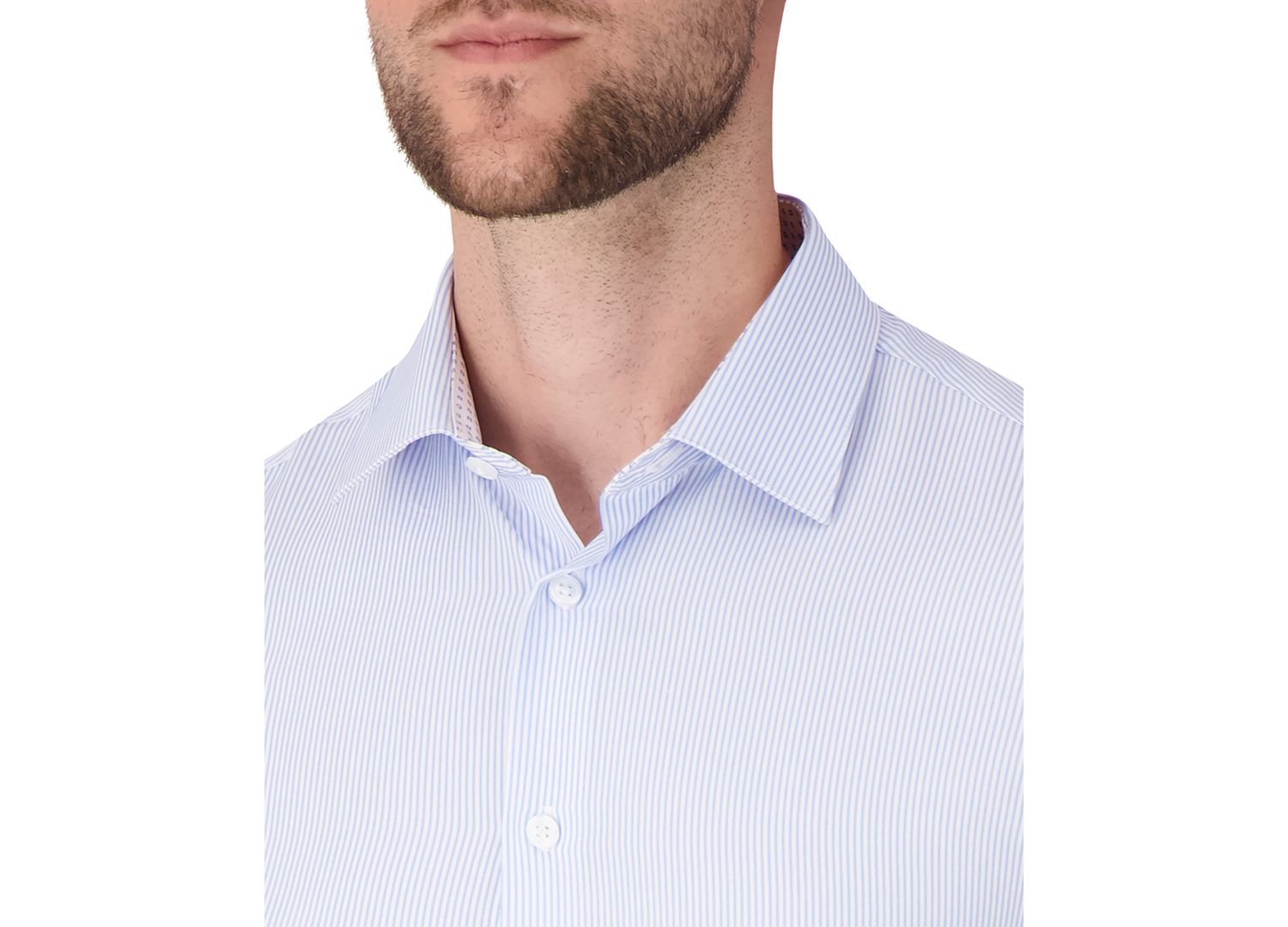 Men's Long Sleeve 4-Way Stripe Dress Shirt