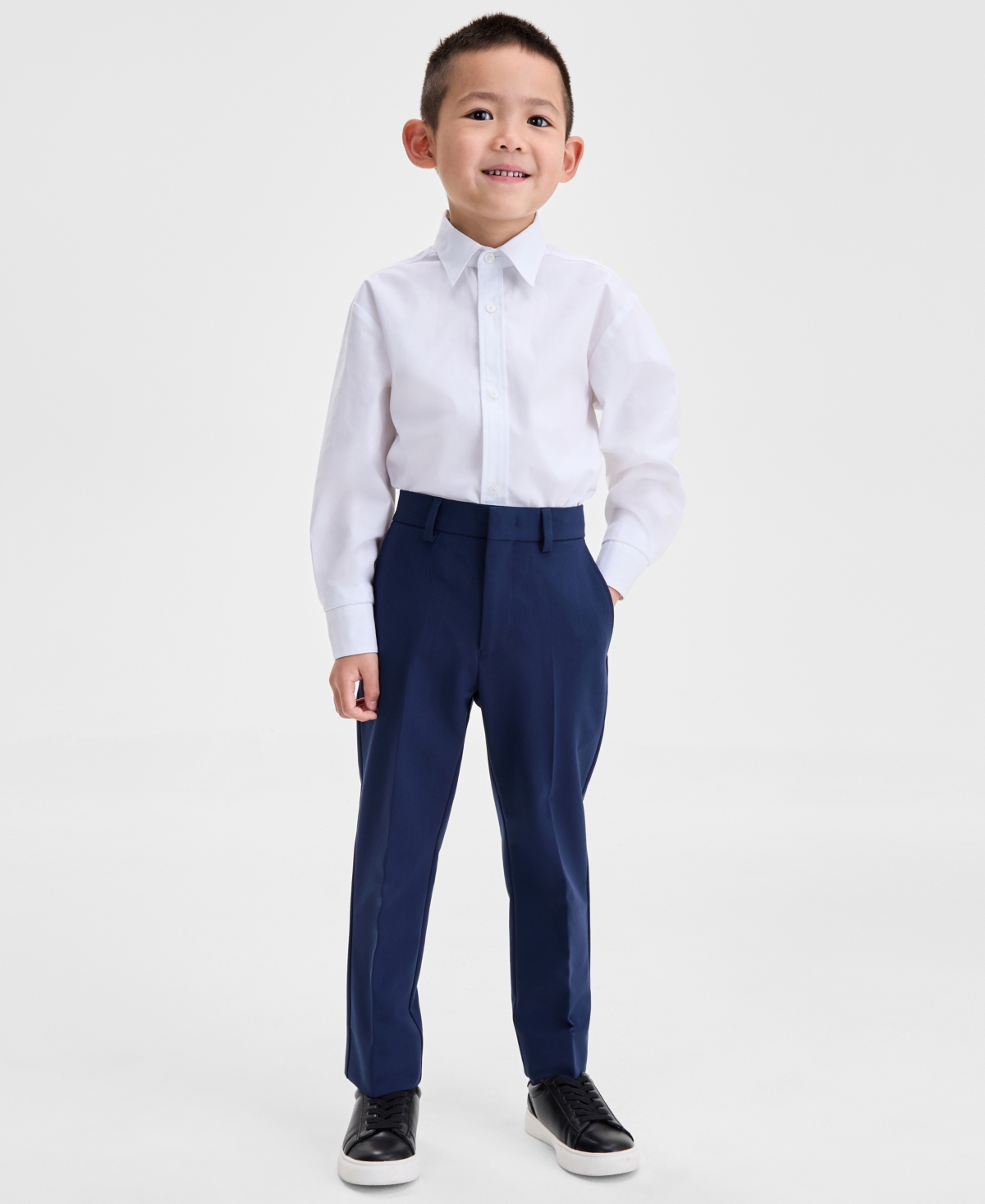Kenneth Cole Reaction Toddler And Little Boys Plain Pleat Pants In Blue