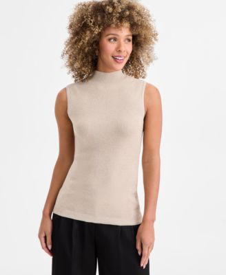 Tahari ASL - Women's Sleeveless Mock-Neck Sweater