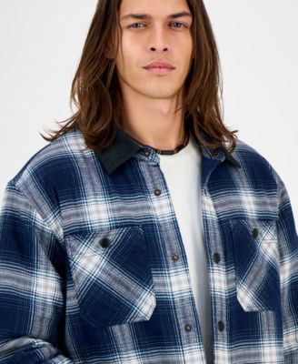 Men's Rodgers Long-Sleeve Snap-Front Plaid Shirt Jacket, Macy's Exclusive