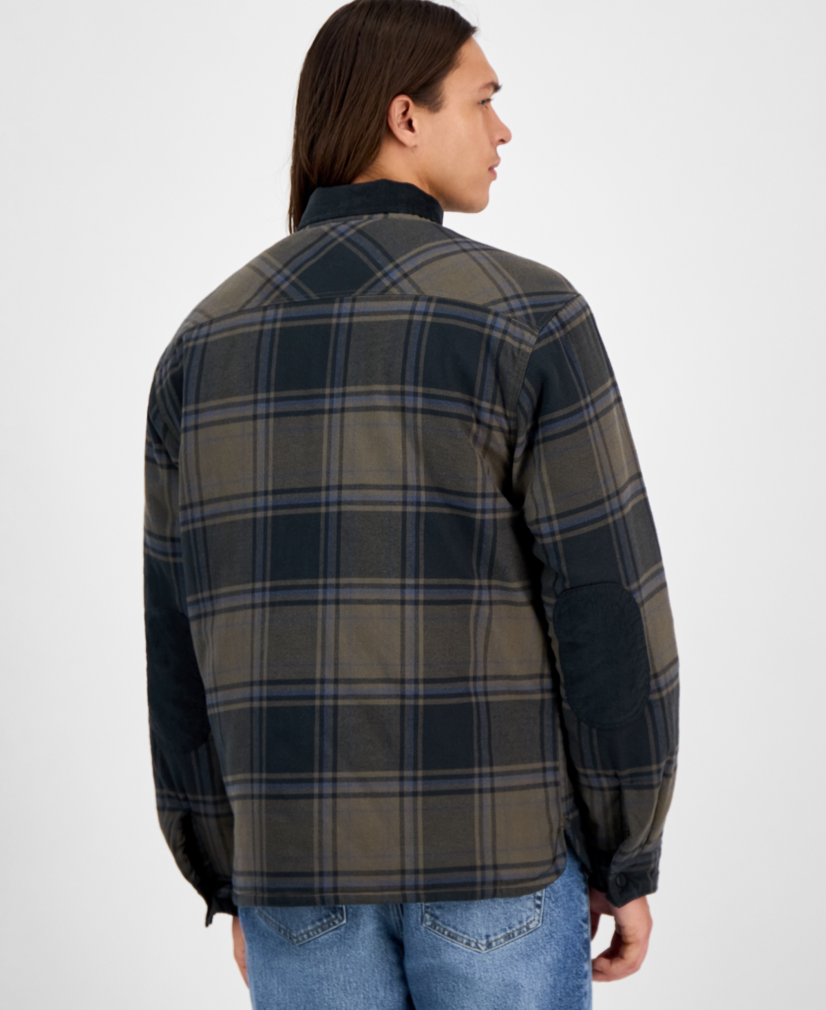 Sun + Stone Men's Mack Long Sleeve Snap-front Plaid Shirt Jacket, Macy's Exclusive In Brown
