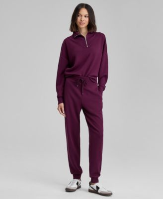Petite Cozy Quarter-Zip Long Sleeve Top, Macy's Exclusive