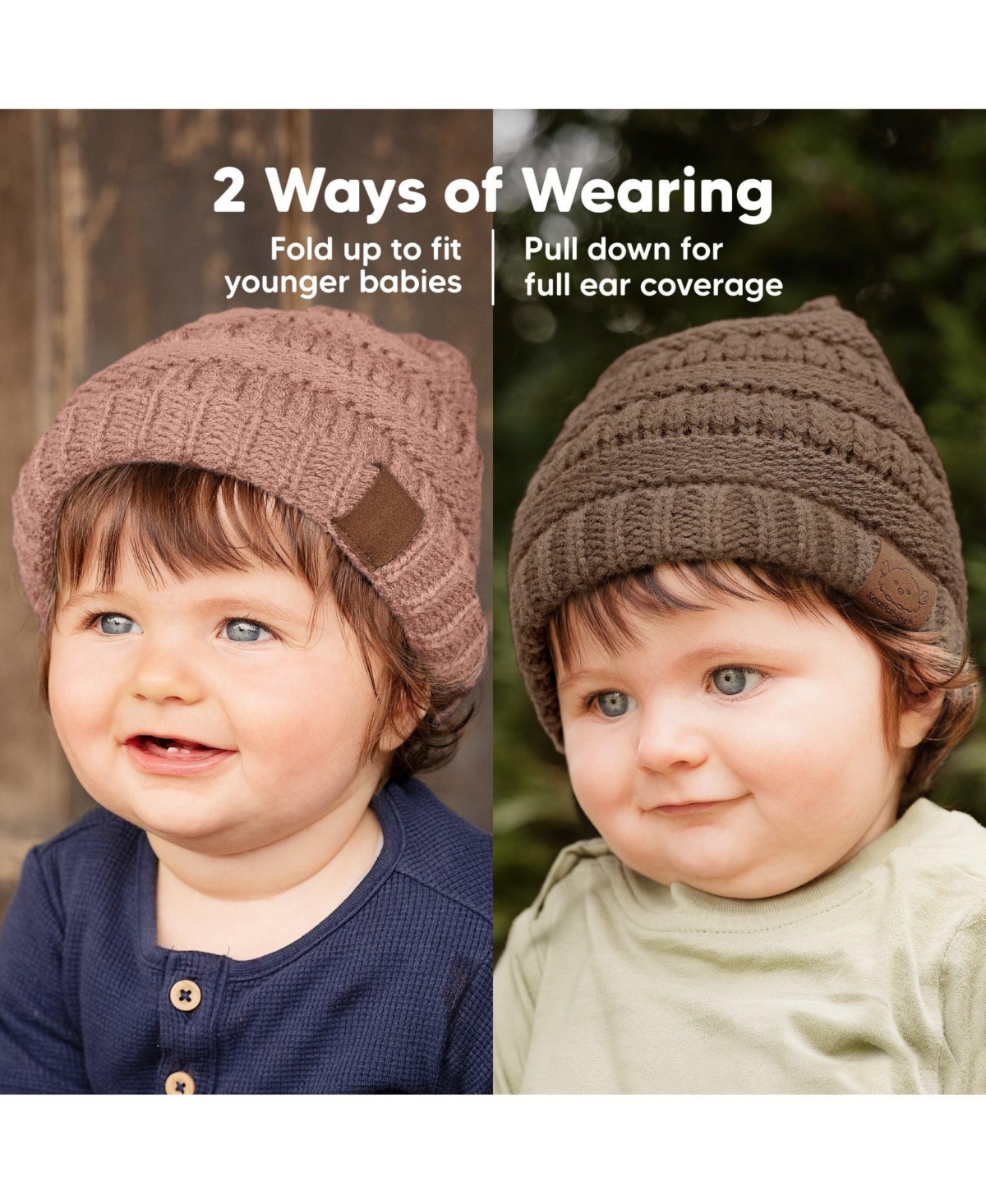 KeaBabies 3pk Warmzy Baby Beanies, 0-36 months Hats, Winter Hat for Newborn, Infant, Toddlers, Boys, Girls