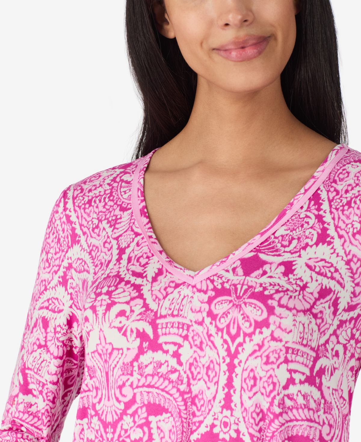 Ellen Tracy Women's Below Elbow Midi Lounger In Pink