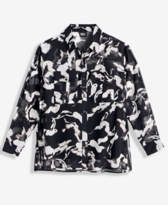 Women's Printed Long-Sleeve Blouse, Macy's Exclusive