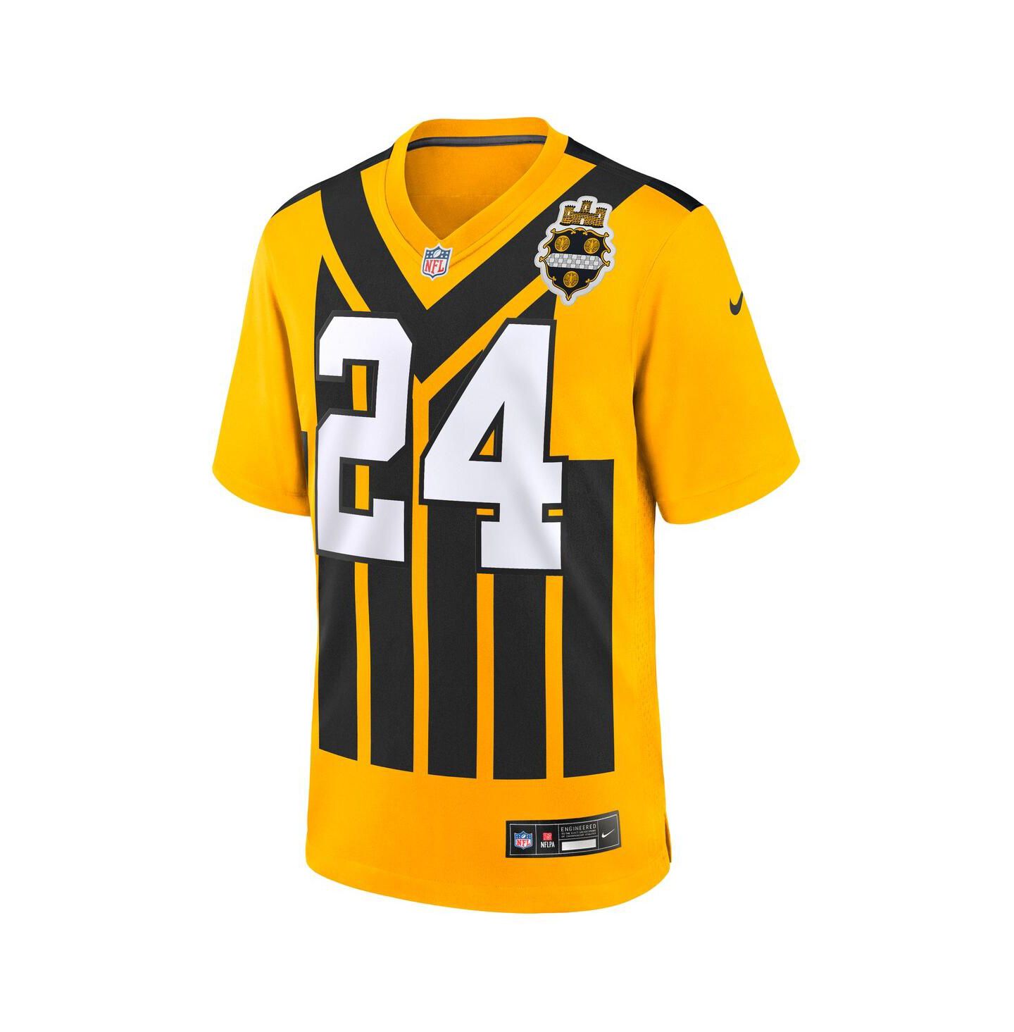 Мужской топ Nike Joey Porter Jr. Gold Pittsburgh Steelers Alternate 1933 Throwback Game Jersey — фото 2