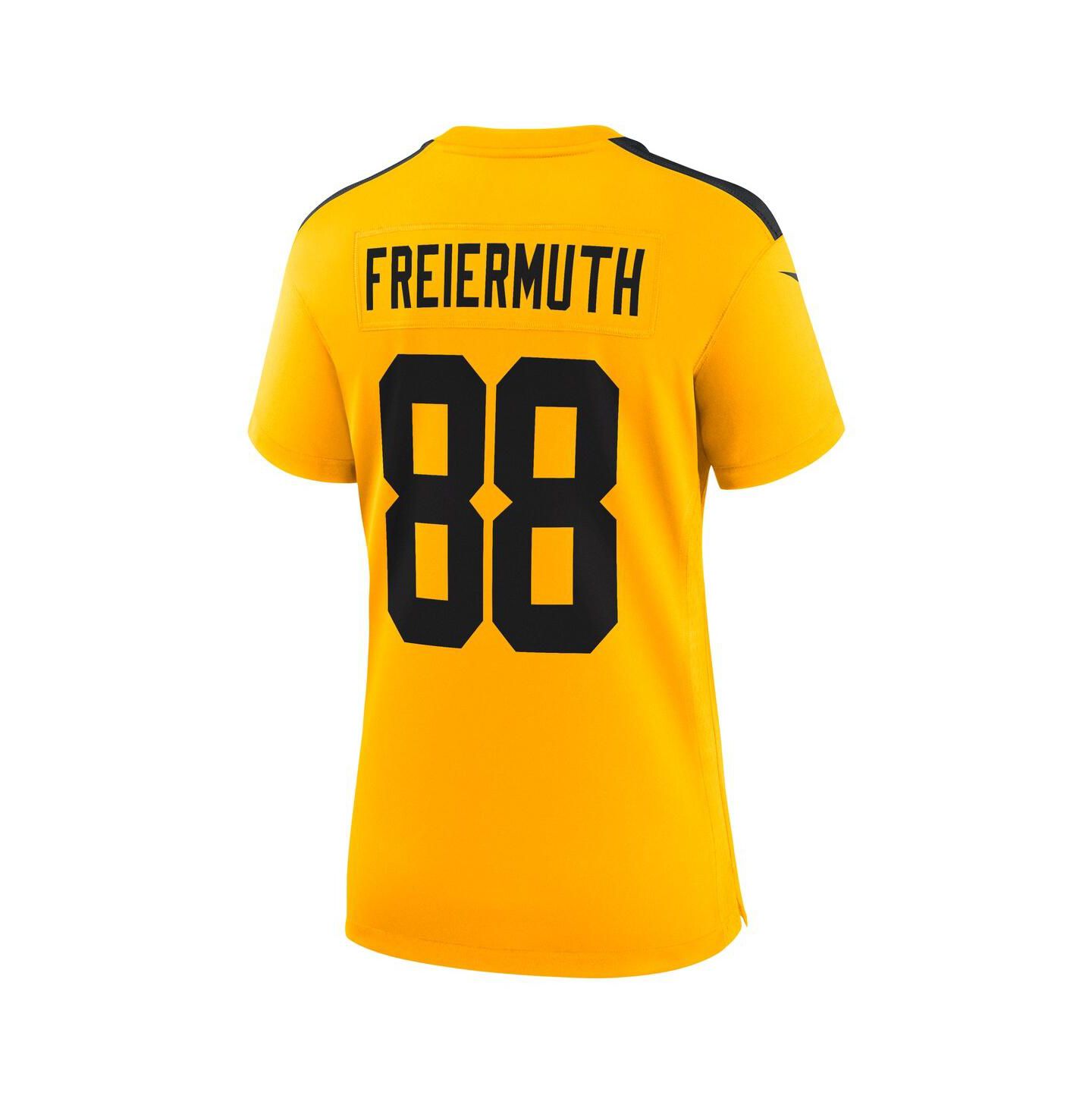 Женский топ Nike Pat Freiermuth Gold Pittsburgh Steelers Alternate 1933 Throwback Game Jersey — фото 3