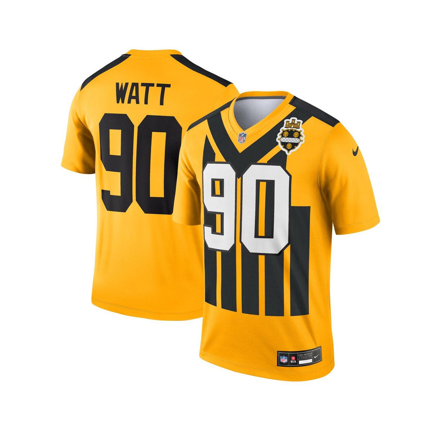 Men's T.J. Watt Gold Pittsburgh Steelers Alternate 1933 Throwback Legend Player Performance Jersey