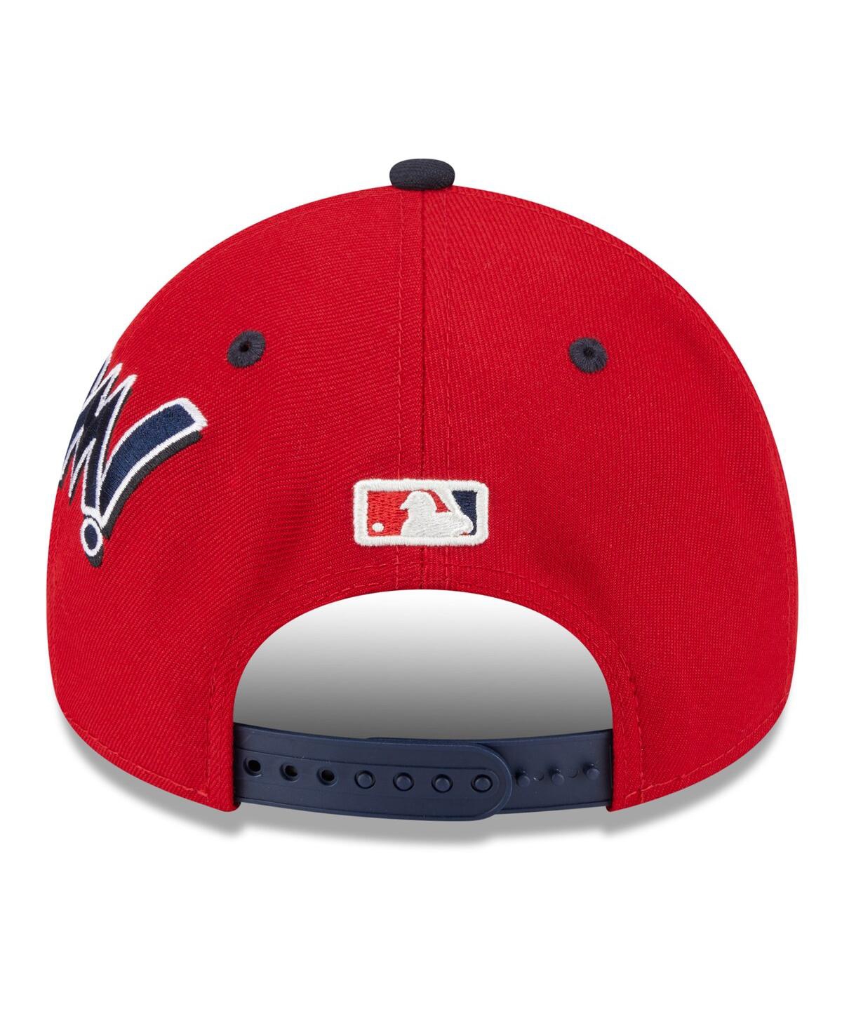 New Era Big Boys And Girls Red/navy Washington Nationals 2025 Mlb Diamond Hero Edition A-frame 9forty Adjust In Multi