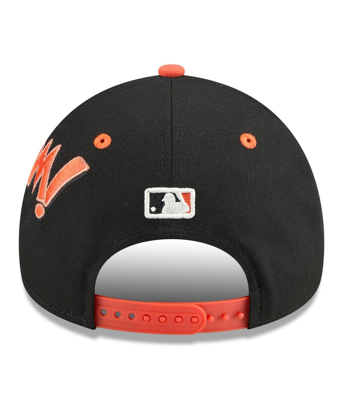 New Era Big Boys And Girls Black/orange San Francisco Giants 2025 Mlb Diamond Hero Edition A-frame 9forty Ad In Multi