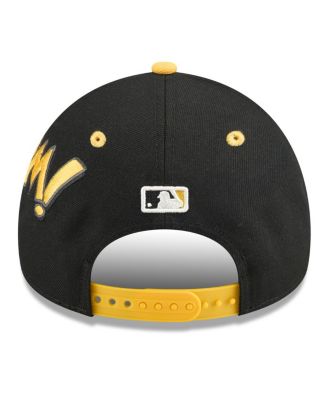 Big Boys and Girls Black/Gold Pittsburgh Pirates 2025 MLB Diamond Hero Edition A-Frame 9FORTY Adjustable Hat
