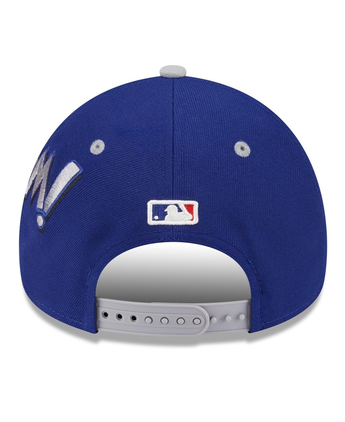 New Era Big Boys And Girls Royal/gray Los Angeles Dodgers 2025 Mlb Diamond Hero Edition A-frame 9forty Adjus In Gray