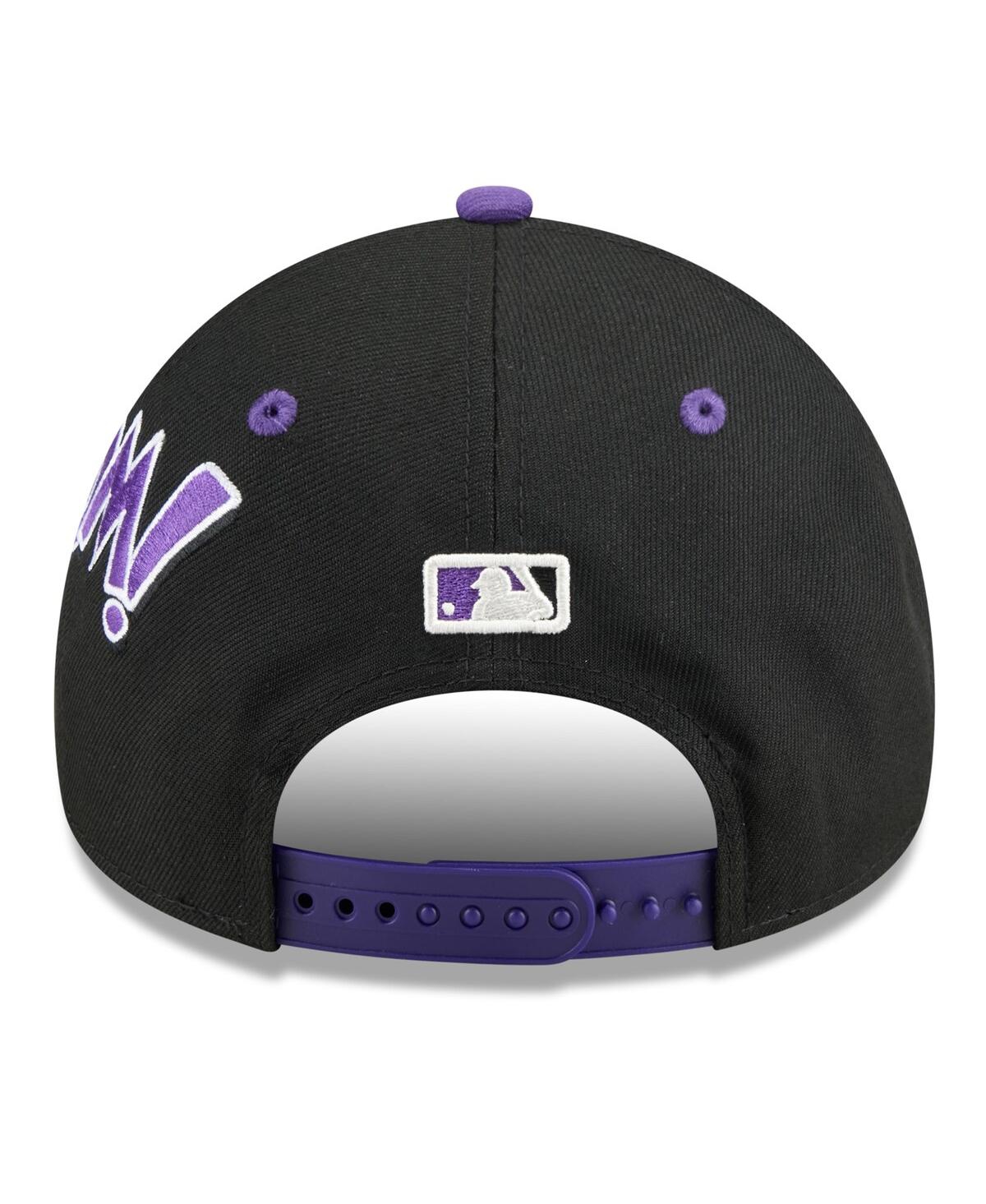New Era Big Boys And Girls Black/purple Colorado Rockies 2025 Mlb Diamond Hero Edition A-frame 9forty Adjust In Multi