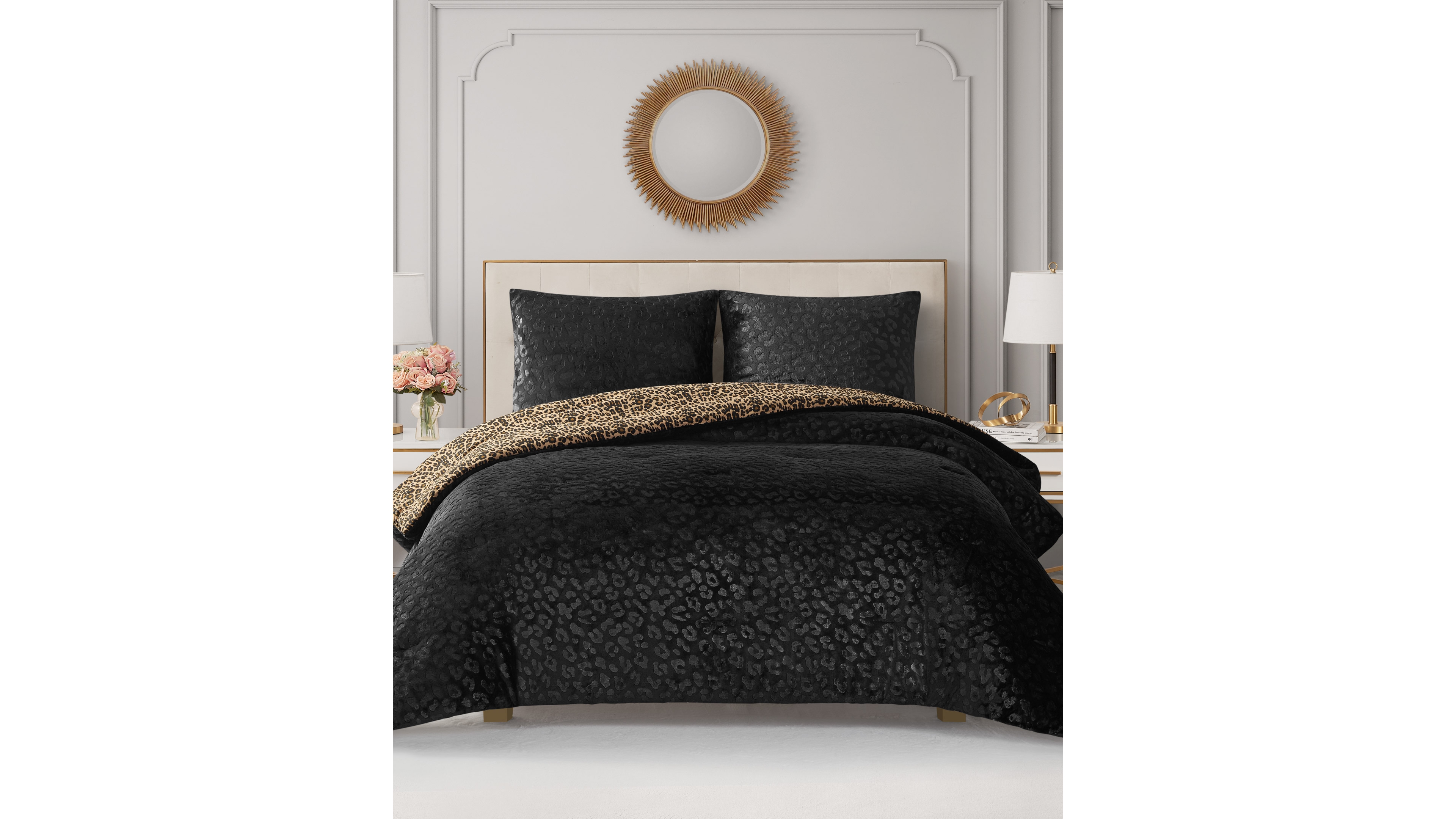 Juicy Couture Embossed Leopard Reverse To Royal Leopard 3-Pc. Comforter Set, King
