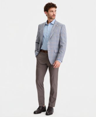 Men's Blue Plaid Modern-Fit Blazer