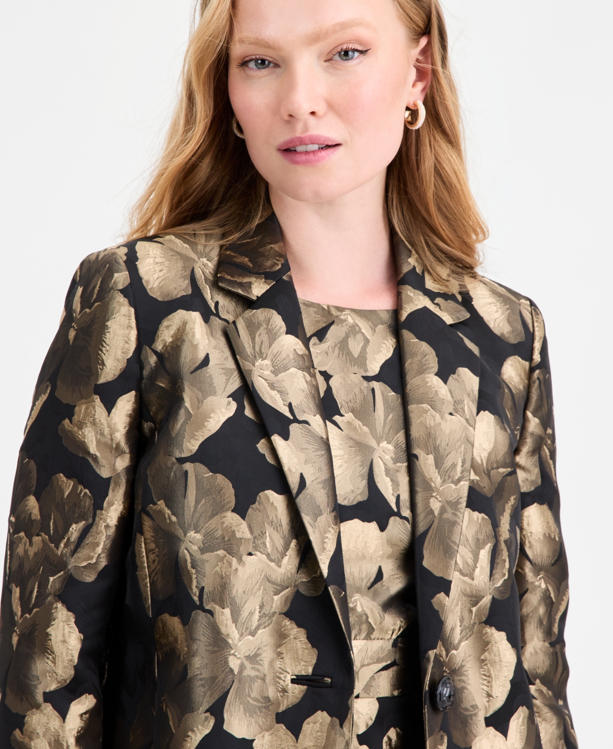 Kasper Women's Metallic Textured Coat,regular And Petite Sizes In Multi