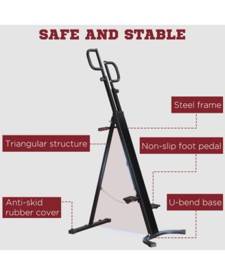 Folding Vertical Climber Height Adjustable with LCD Monitor and Wheels