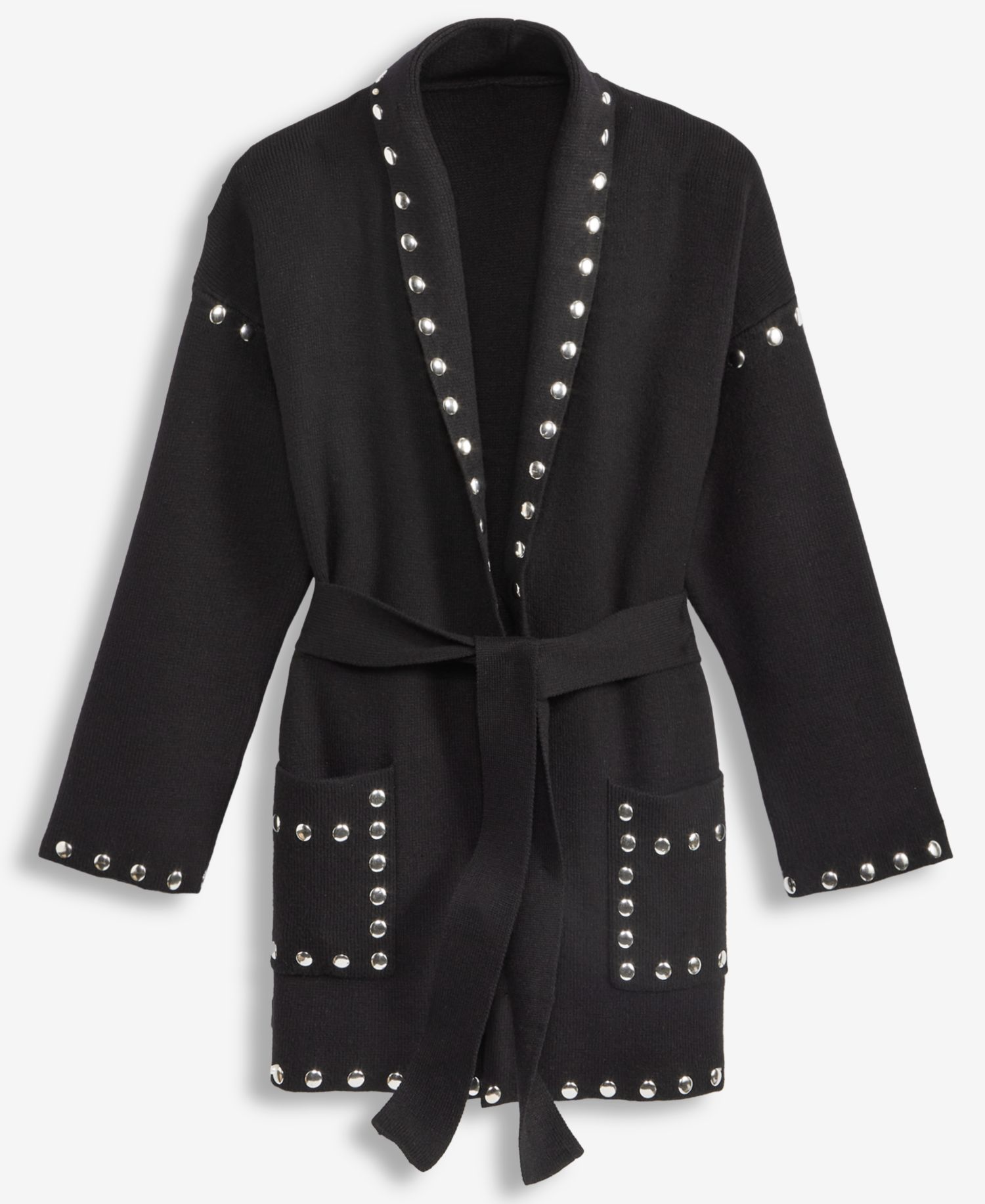 Women's Studded Belted Cardigan
