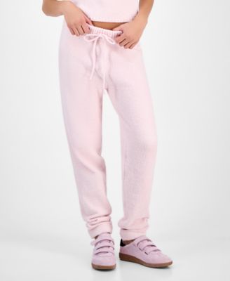 Juniors' Teddy-Knit Drawstring Jogger Pants