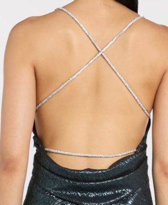 Juniors' Rhinestone Cord Strappy Dress