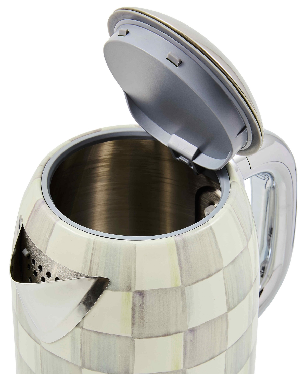 Mackenzie-childs Sterling Check Electric Kettle In Green