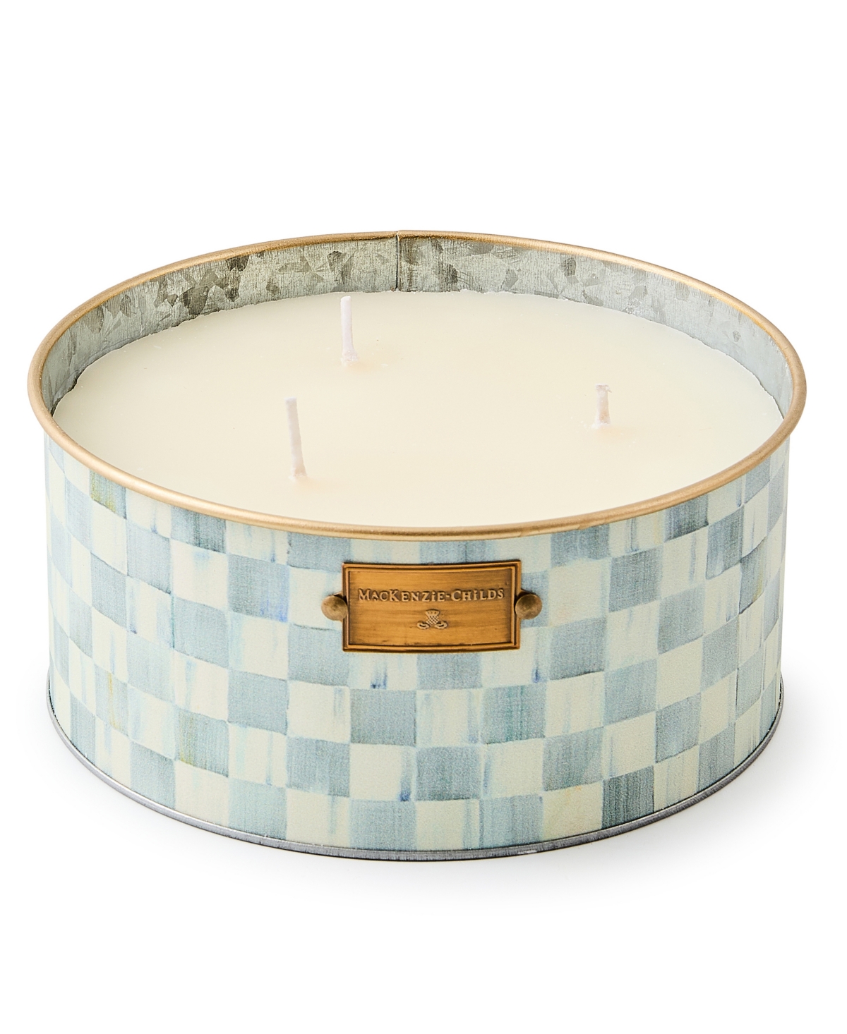 MacKenzie-Childs Sterling Check Large Citronella Candle
