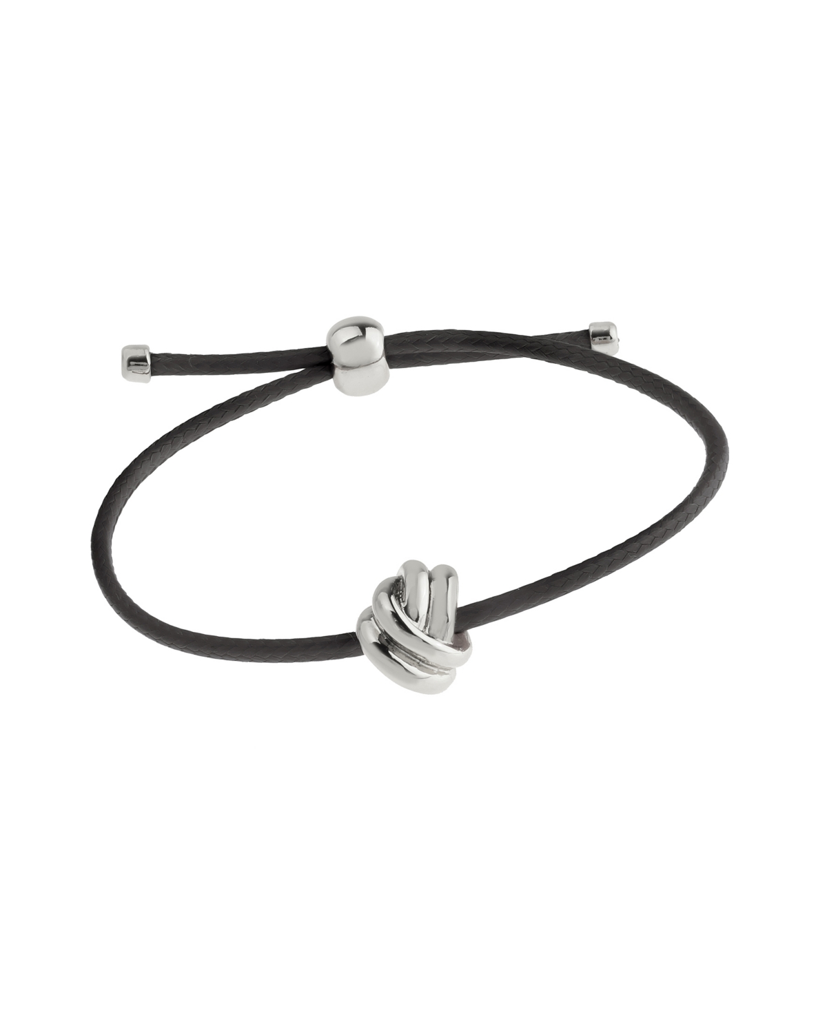 Steve Madden Black Knot Friendship Slider Bracelet In Black