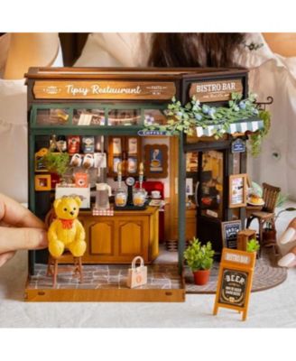 3D Puzzles Miniature House Kit Tipsy Restaurant DIY Birthday Gifts Valentine's Day Birthday Gifts, Multicolored, 2.72"2.72"5.71