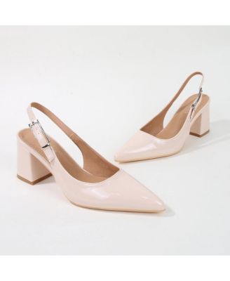 Cai Patent Block Heel Slingback