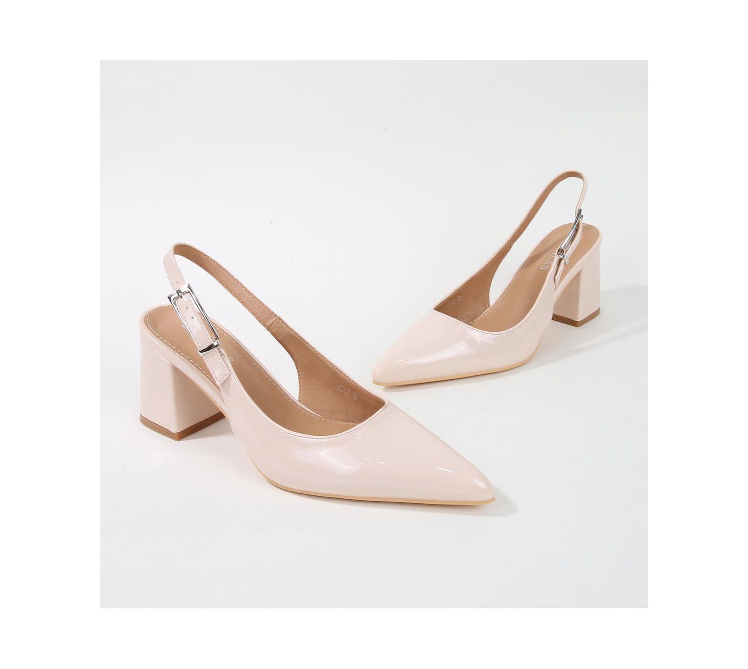 Cai Patent Block Heel Slingback