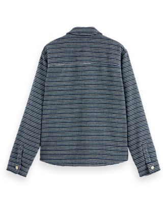 Men's Long Sleeve Striped Overshirt