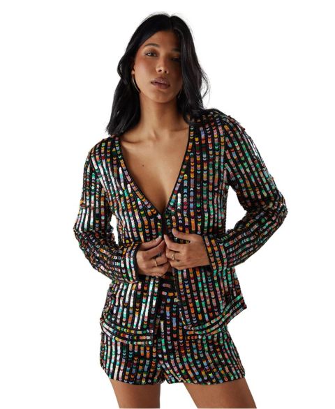 Женские куртки Warehouse Premium Hand Embellished Sequin Jacket