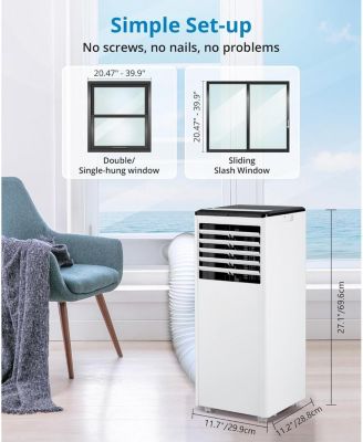8,000 BTU Portable AC - 3-in-1 Cooling, Fan & Dehumidifier, Smart Unit with LED Display - Portable AC