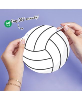 Volleyball Garland Banner, 30 Feet of Cord, 15 Double-Sided White Volleyballs