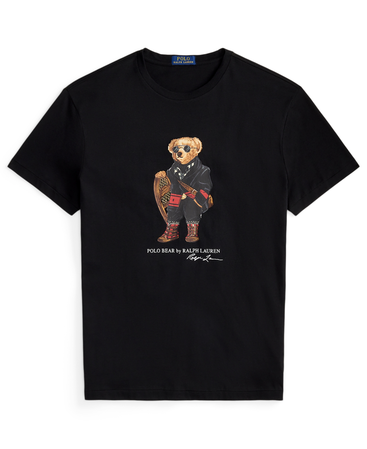 Polo Ralph Lauren Slim-fit Crew Neck T-shirt With Graphic Bear Print In Black