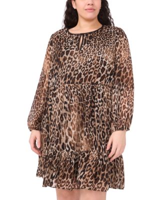 Plus Size Animal Print Shift Dress