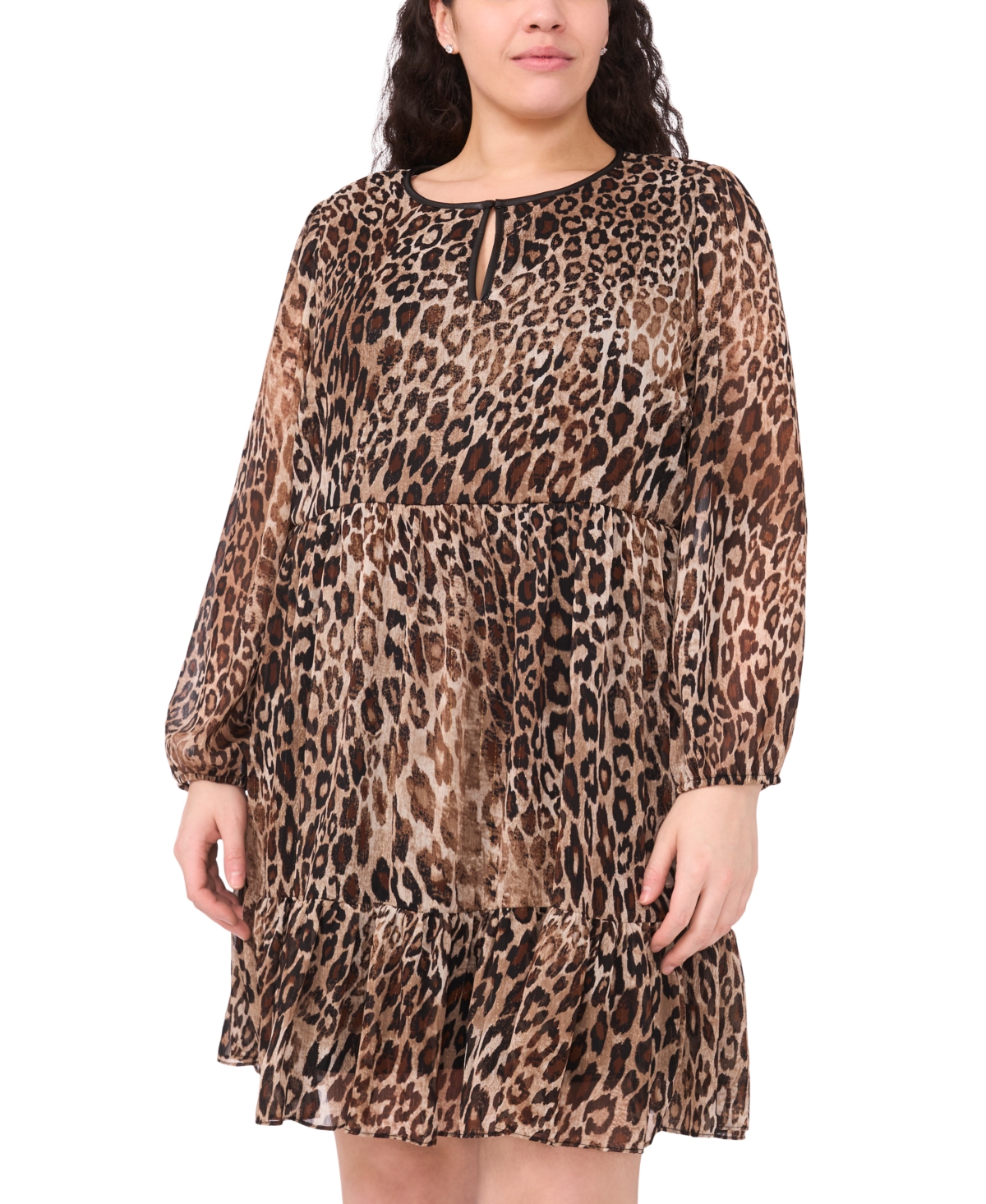Msk Plus Size Animal Print Shift Dress In Animal Print