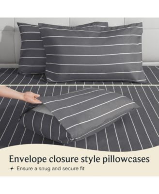 3-PC Striped Silky Soft Cooling Deep Pocket Sheet Set, Twin