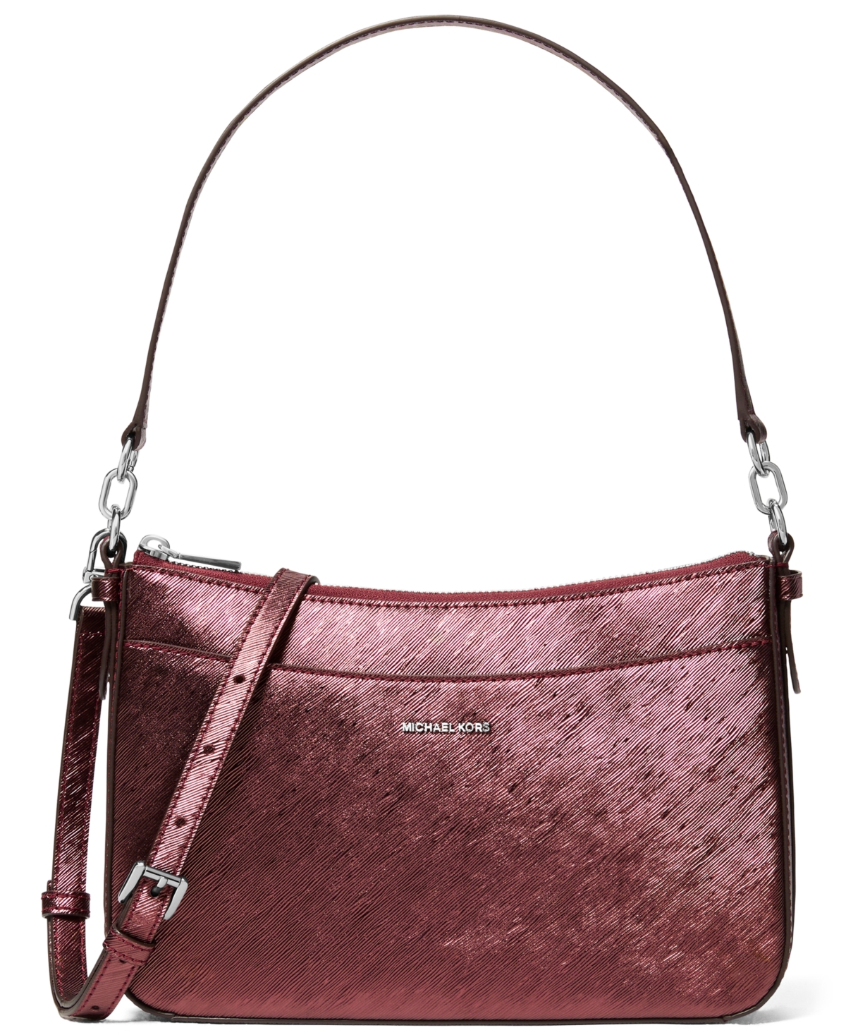 Michael Kors Women's Jet Set Top Zip Pouchette Crossbody Bag In Burgundy