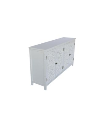 60" White Accent Storage Cabinet with 4 Doors