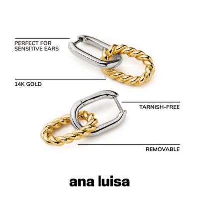 Drop Earrings - Ash Double Mini Two Tone