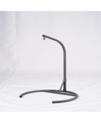 Brown Rattan Cat Egg Chair with Stand and Cushion