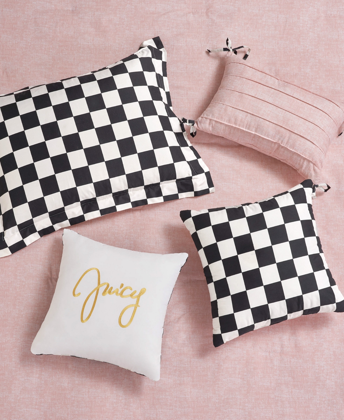 Juicy Couture Checkerboard Reversible 5-pc. Comforter Set, Twin/twin Xl In Multi