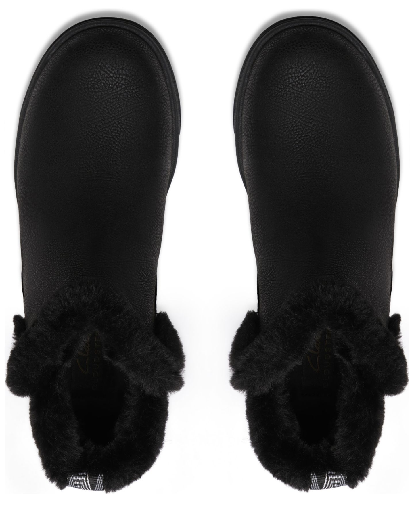 Женские ботинки Clarks Breeze Faux Fur Round Toe Booties, цвет: Чёрный — фото 4