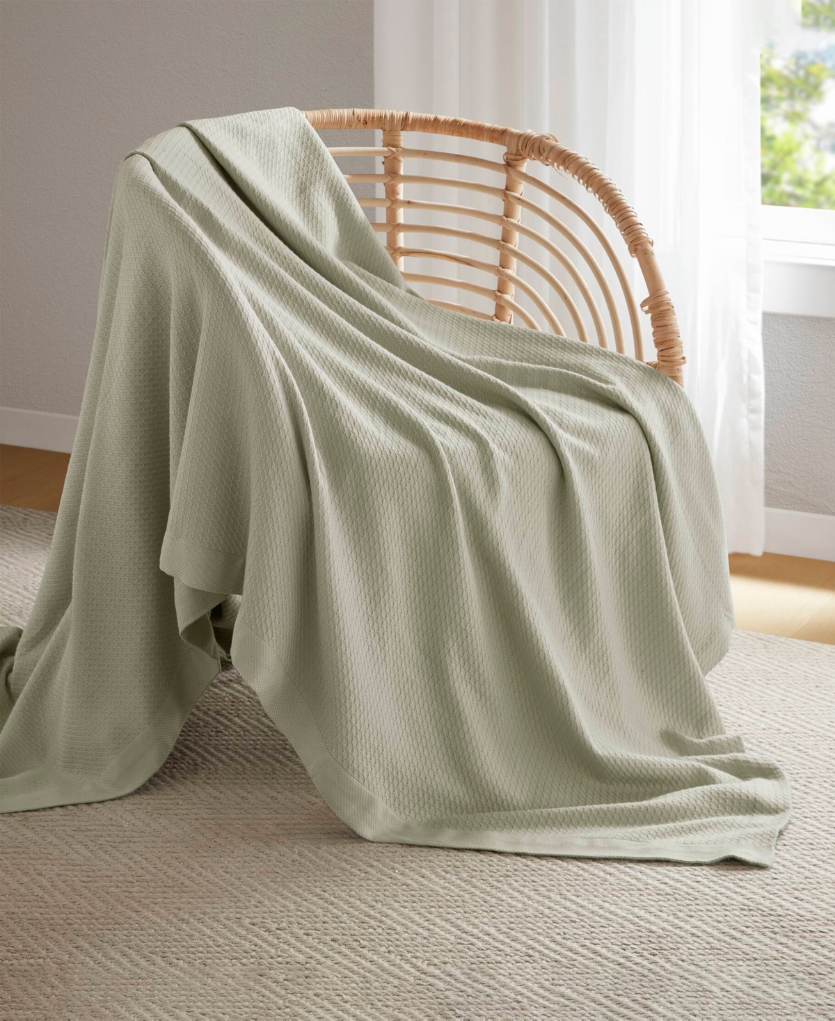 Madison Park Egyptian Cotton Blanket, Twin In Green